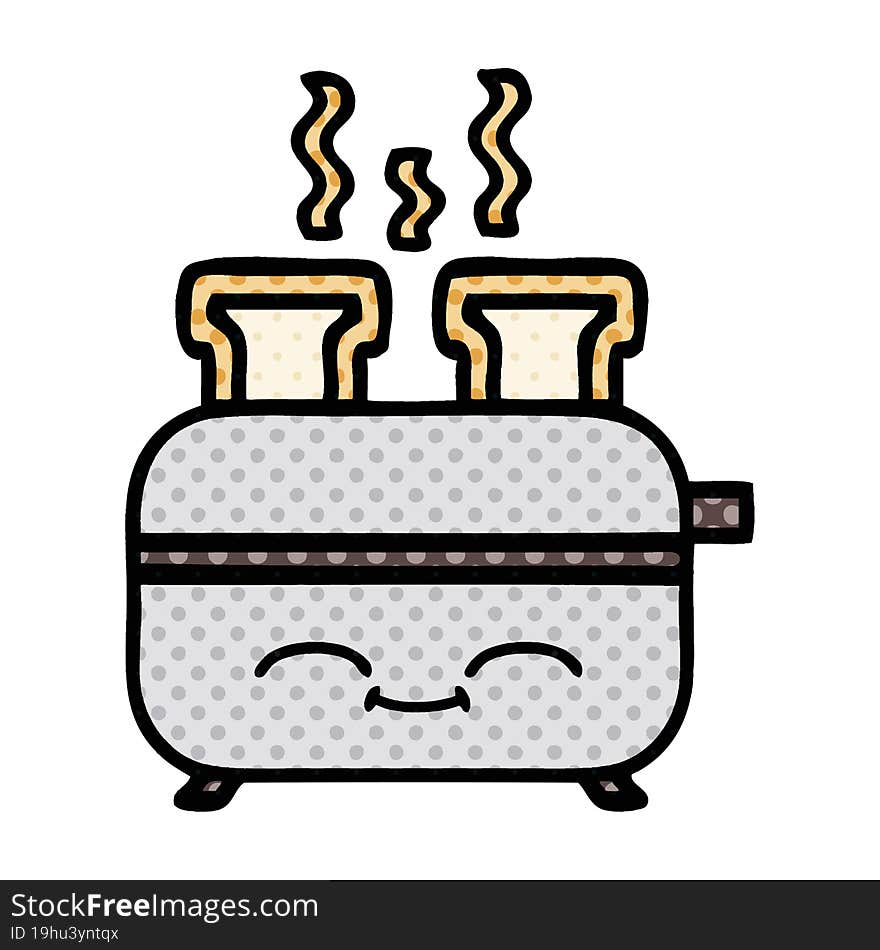 comic book style cartoon of a of a toaster