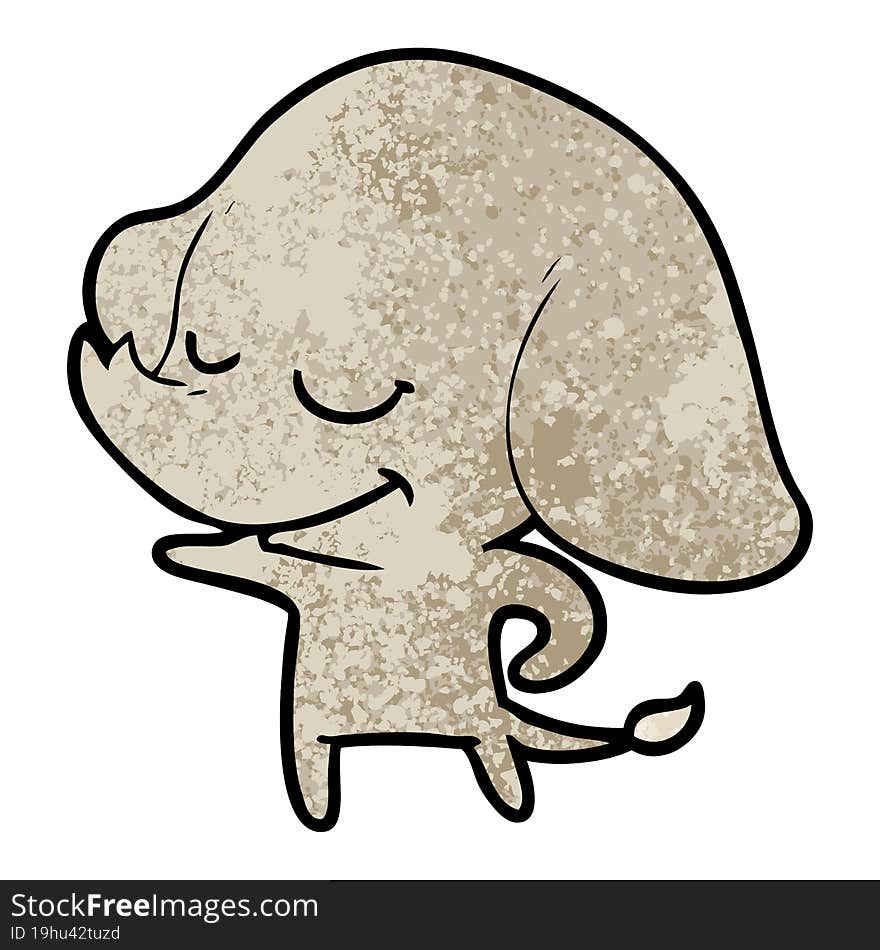 cartoon smiling elephant. cartoon smiling elephant