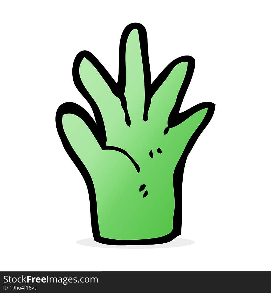 cartoon green hand symbol