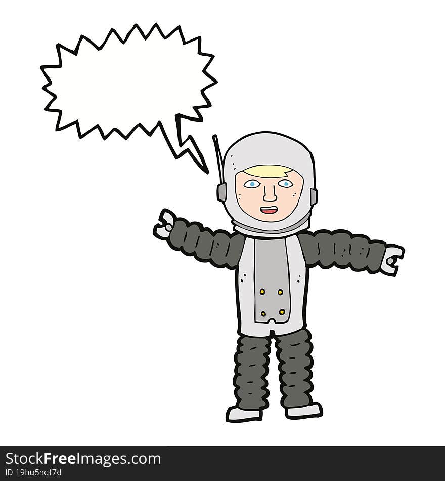 Cartoon Astronaut With Speech Bubble