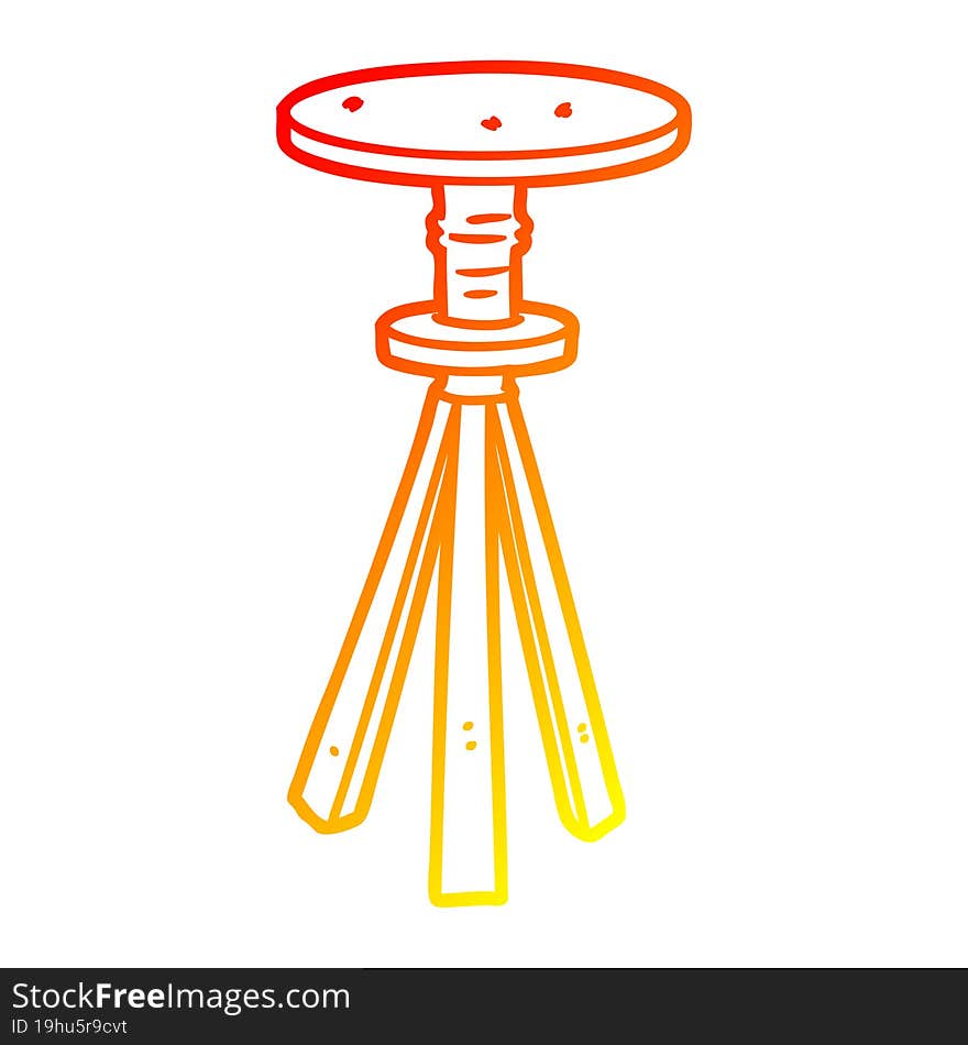 warm gradient line drawing cartoon stool