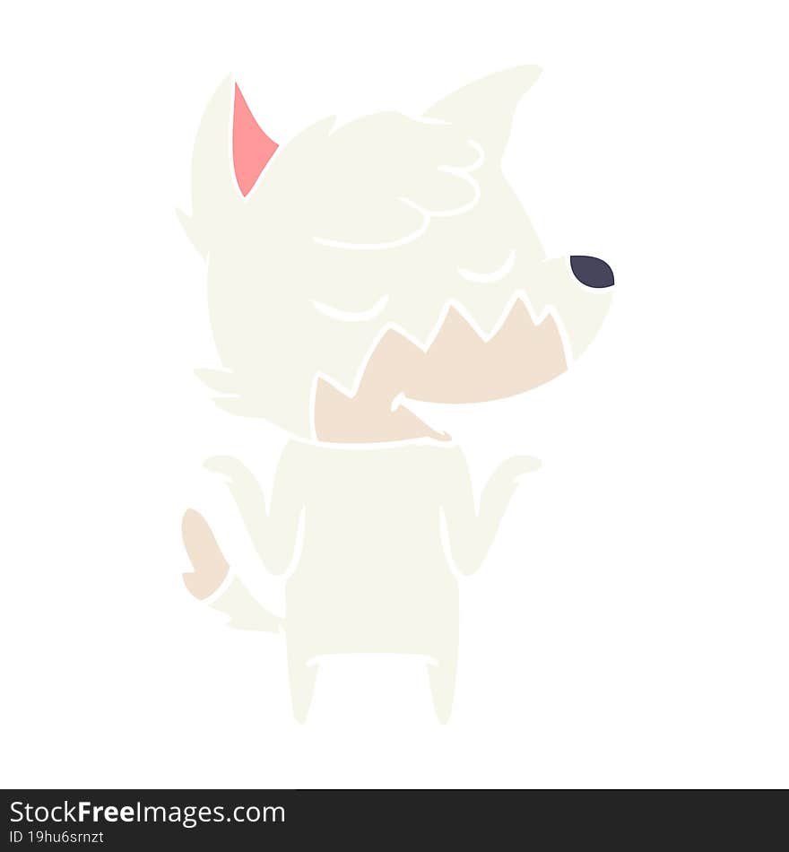 Friendly Flat Color Style Cartoon Fox