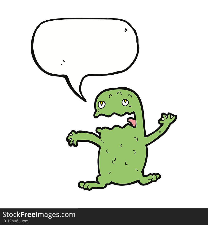 Cartoon Funny Frog With Speech Bubble