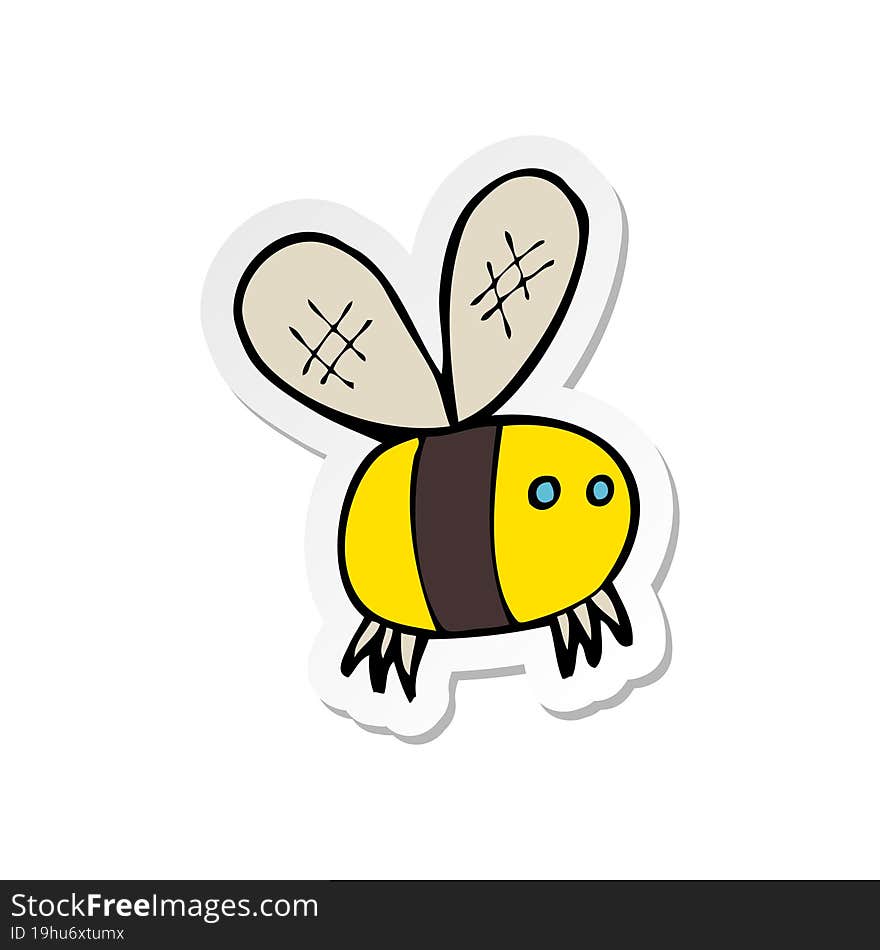 sticker of a cartoon bee