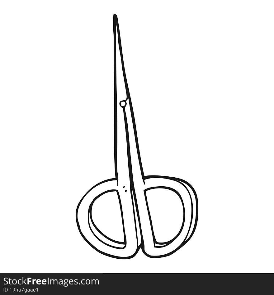 Black And White Cartoon Nail Scissors