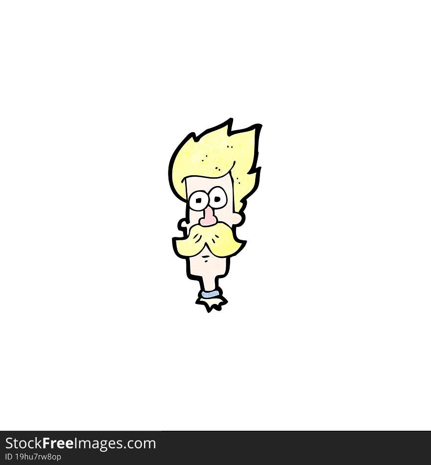 cartoon blond mustache man