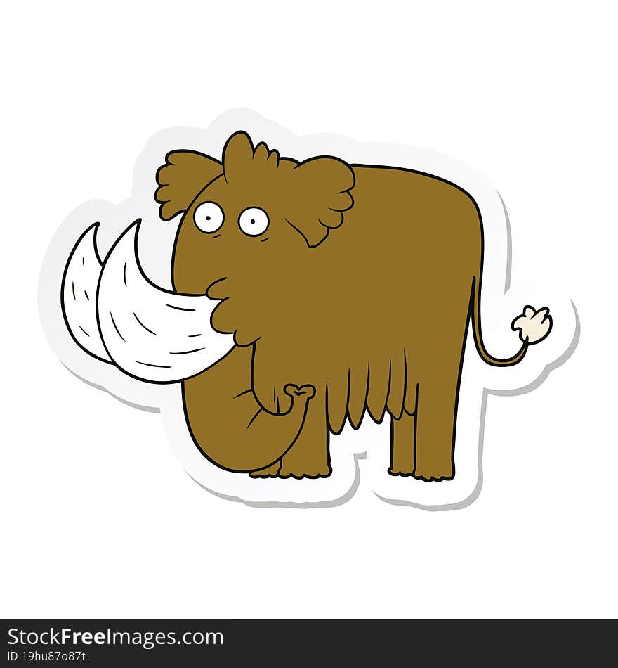 sticker of a cartoon mammoth