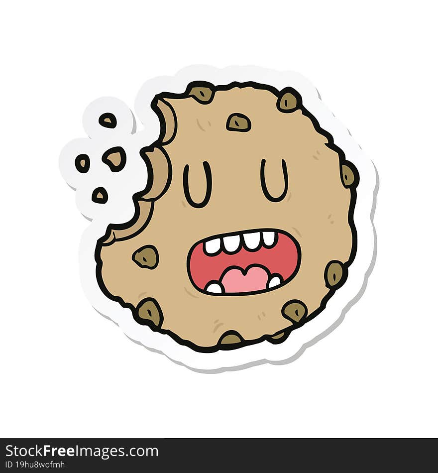 sticker of a cartoon cookie