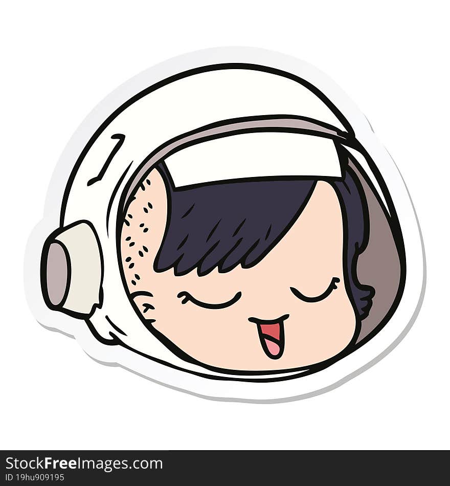 sticker of a cartoon astronaut face