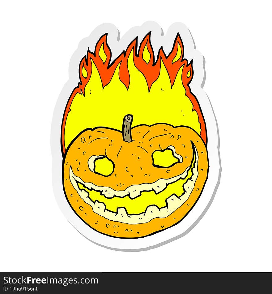 sticker of a cartoon pumpkin