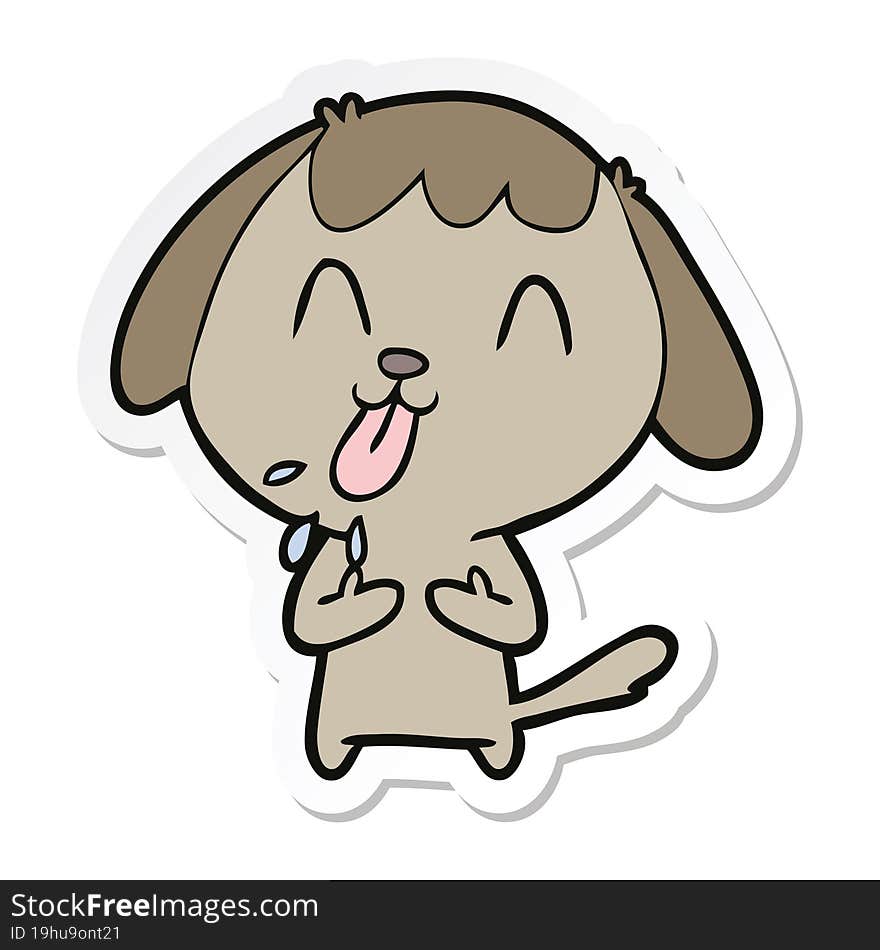 sticker of a cute cartoon dog