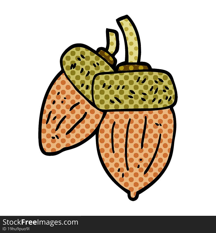 cartoon doodle acorn