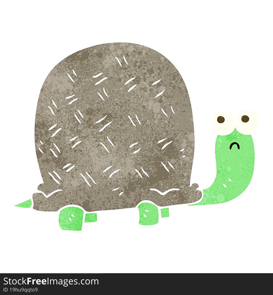 retro cartoon sad turtle