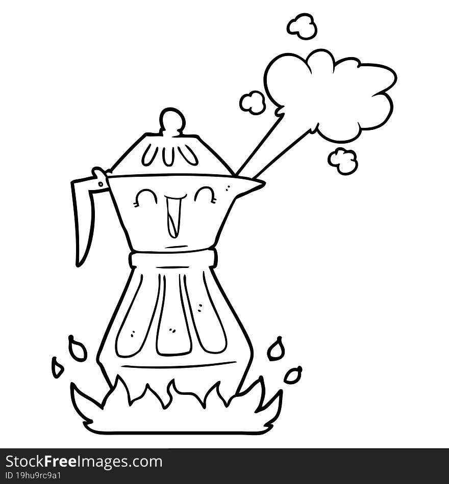 cartoon coffee pot. cartoon coffee pot