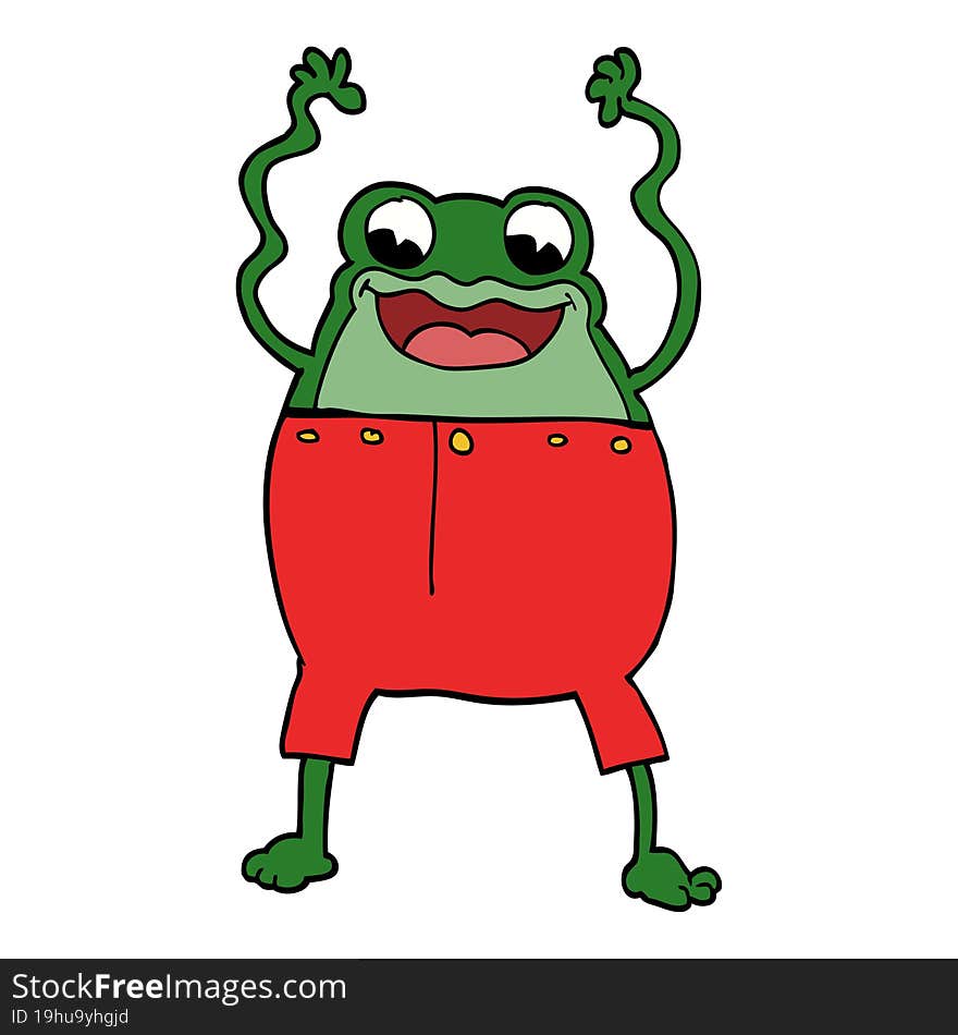 cartoon doodle frog