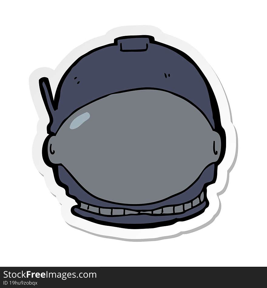 Sticker Of A Cartoon Astronaut Face