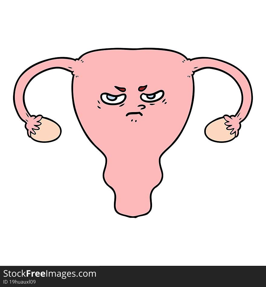 cartoon angry uterus. cartoon angry uterus