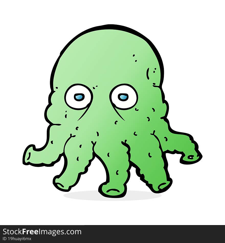 cartoon alien squid face