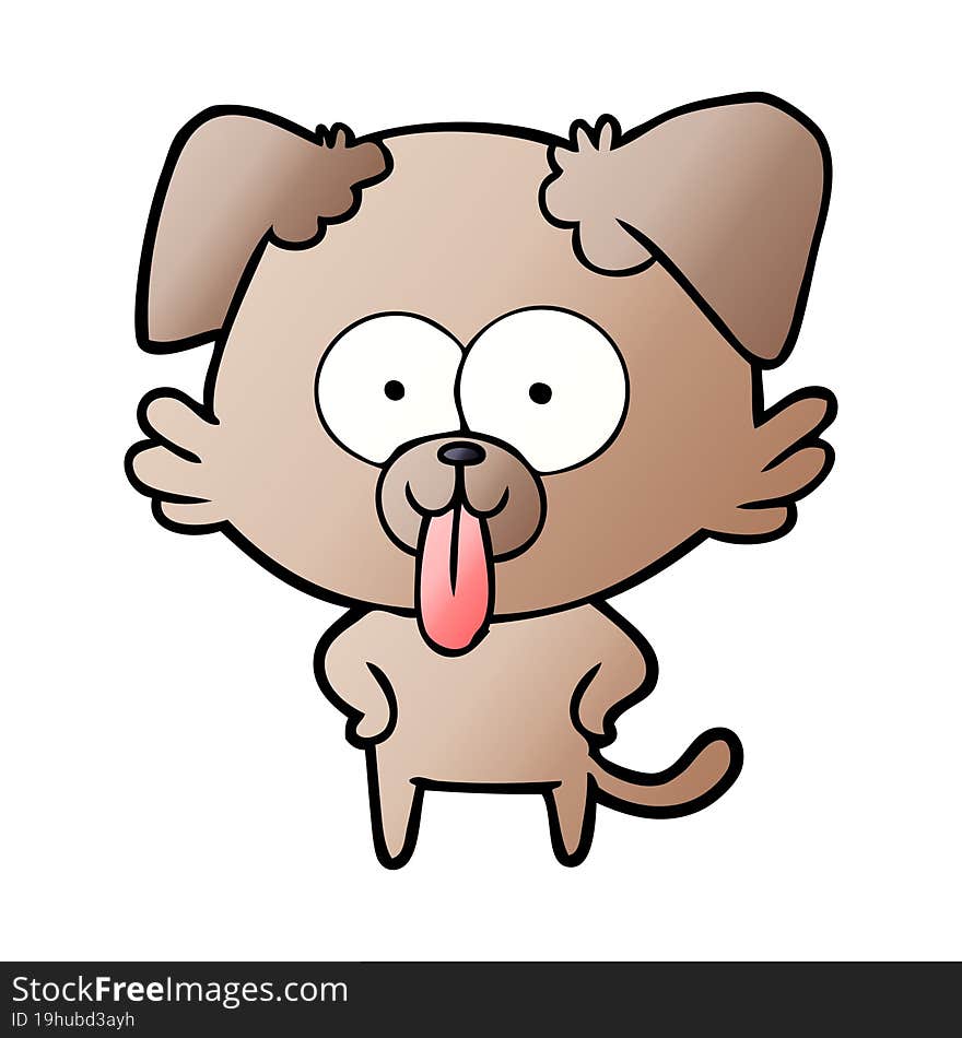 cartoon dog with tongue sticking out. cartoon dog with tongue sticking out