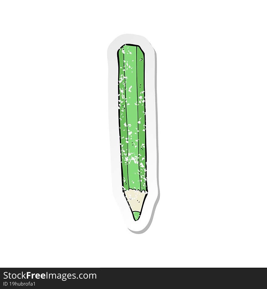 retro distressed sticker of a cartoon pencil