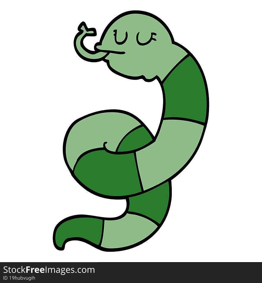 cartoon doodle snake coiled