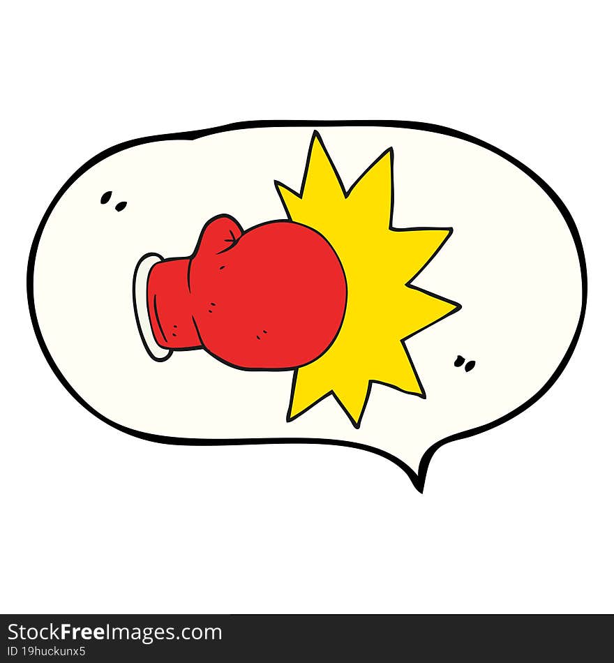 speech bubble cartoon boxing glove