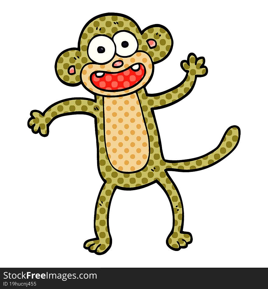 Cartoon Doodle Crazy Monkey