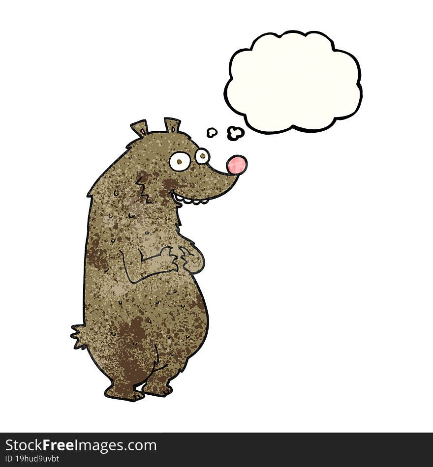 Thought Bubble Textured Cartoon Bear