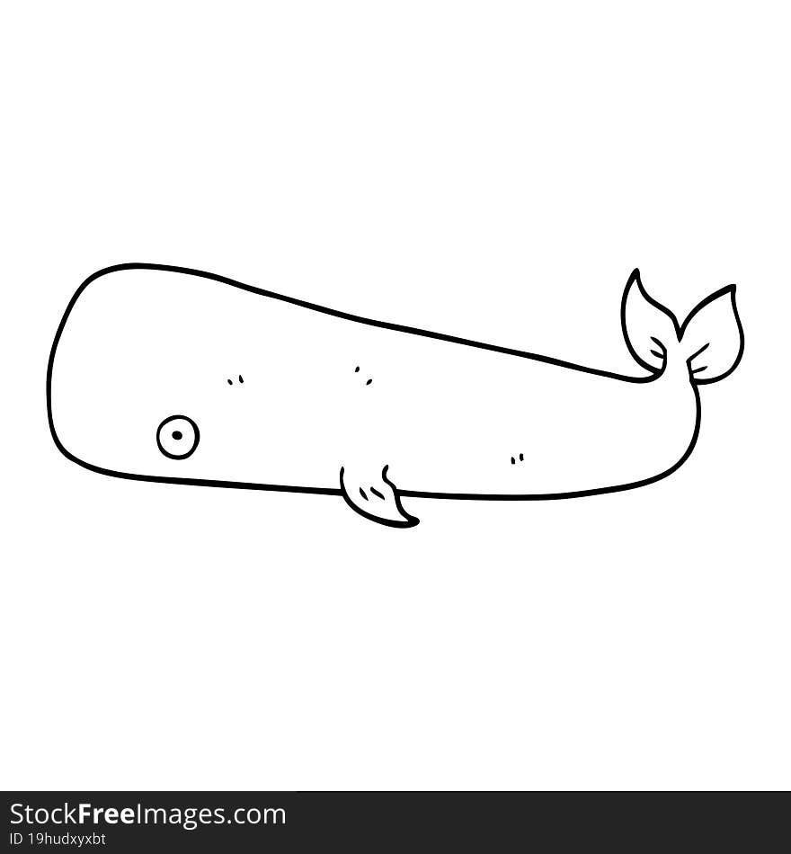 Line Drawing Cartoon Whale