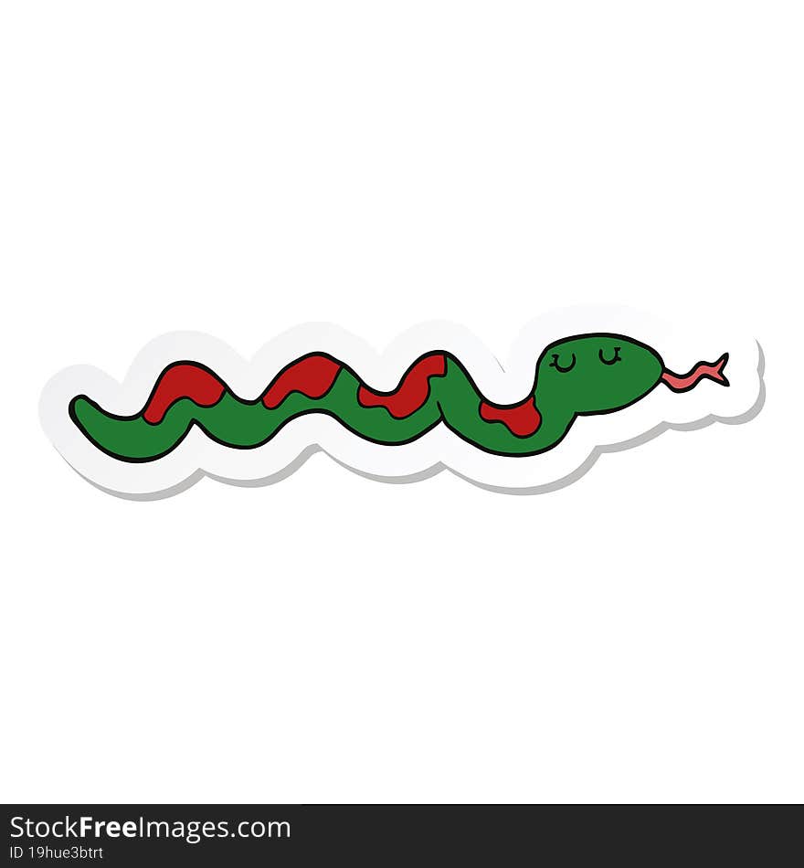 sticker of a cartoon snake