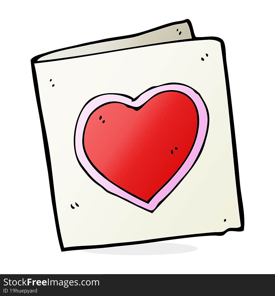 cartoon love heart card