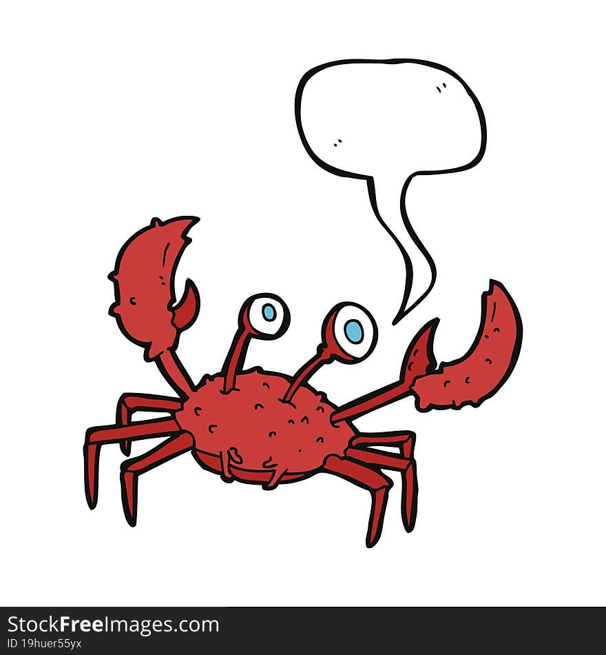 Cartoon Crab With Speech Bubble