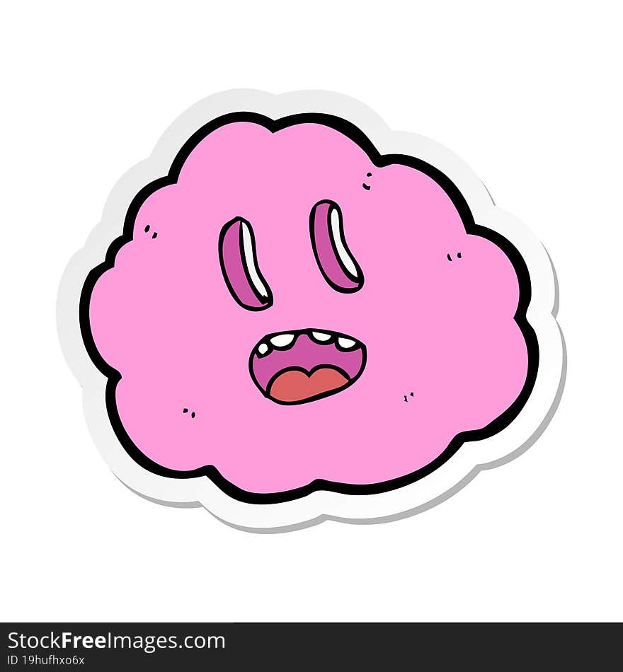 sticker of a cartoon spooky cloud