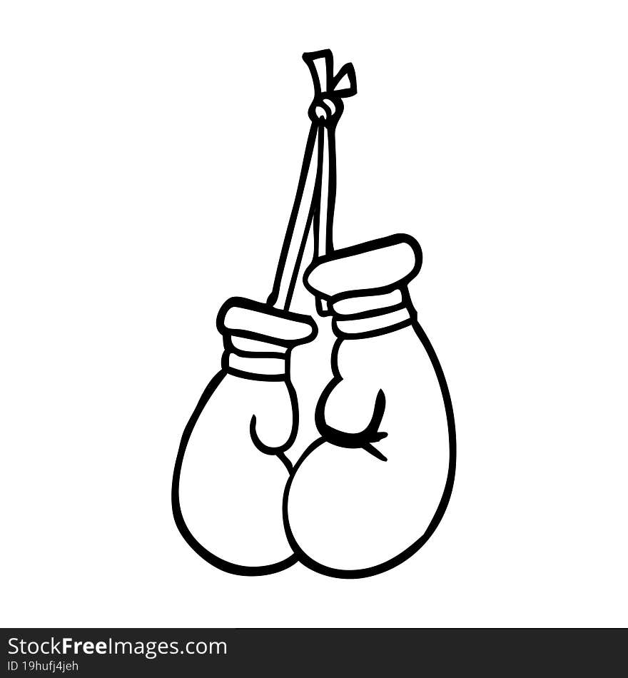 line drawing cartoon boxing gloves