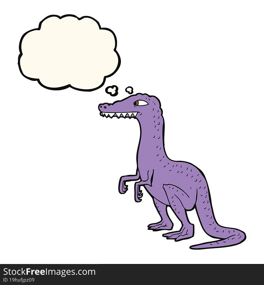 cartoon dinosaur with thought bubble