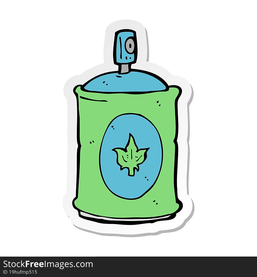 sticker of a cartoon fragrance spray