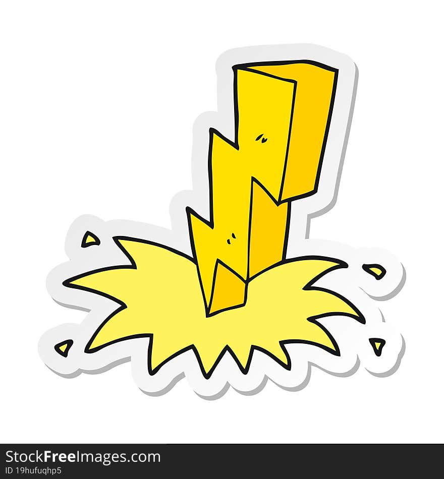 sticker of a cartoon lightning bolt