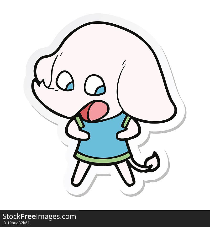 sticker of a cute cartoon elephant