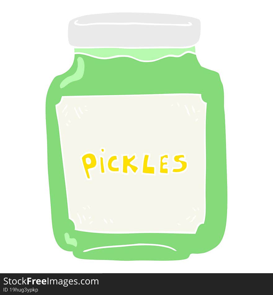 flat color illustration of pickle jar. flat color illustration of pickle jar