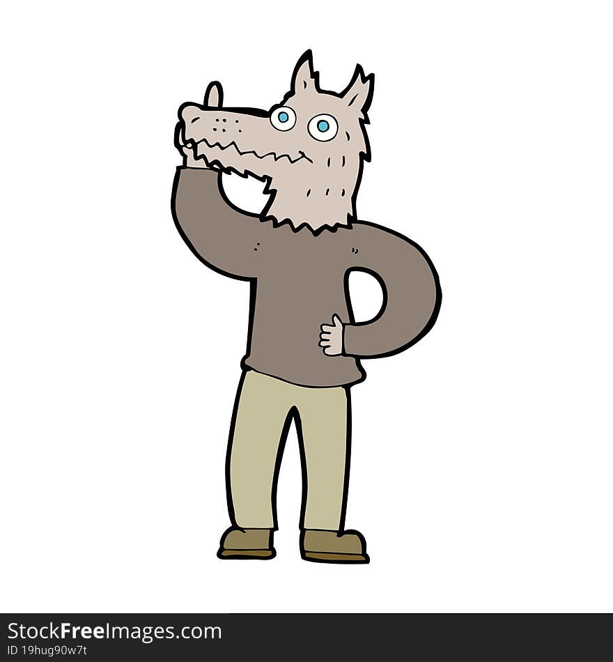 cartoon werewolf with idea