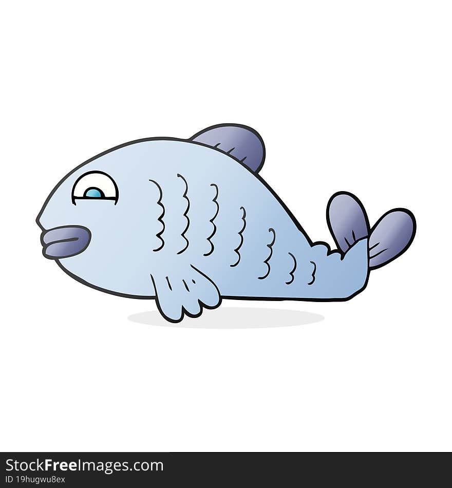 freehand drawn cartoon fish