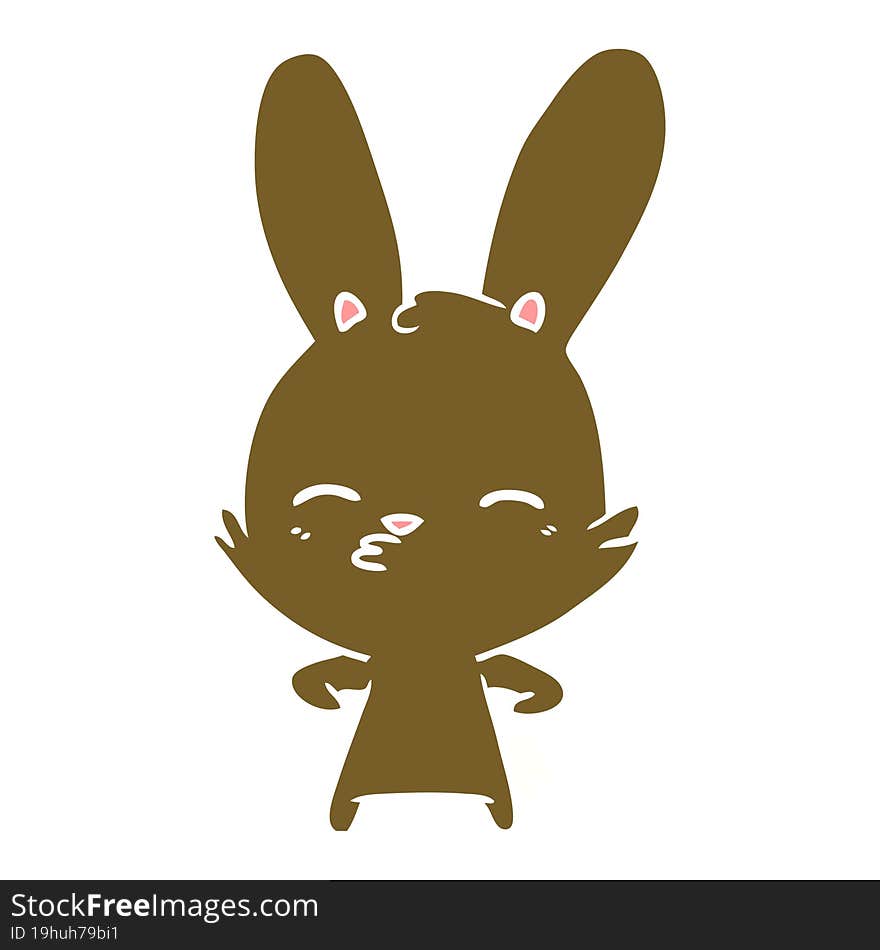 curious bunny flat color style cartoon