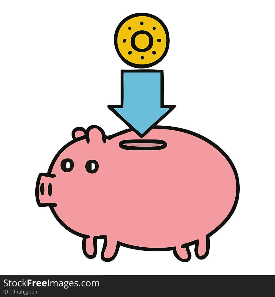 cute cartoon of a piggy bank. cute cartoon of a piggy bank