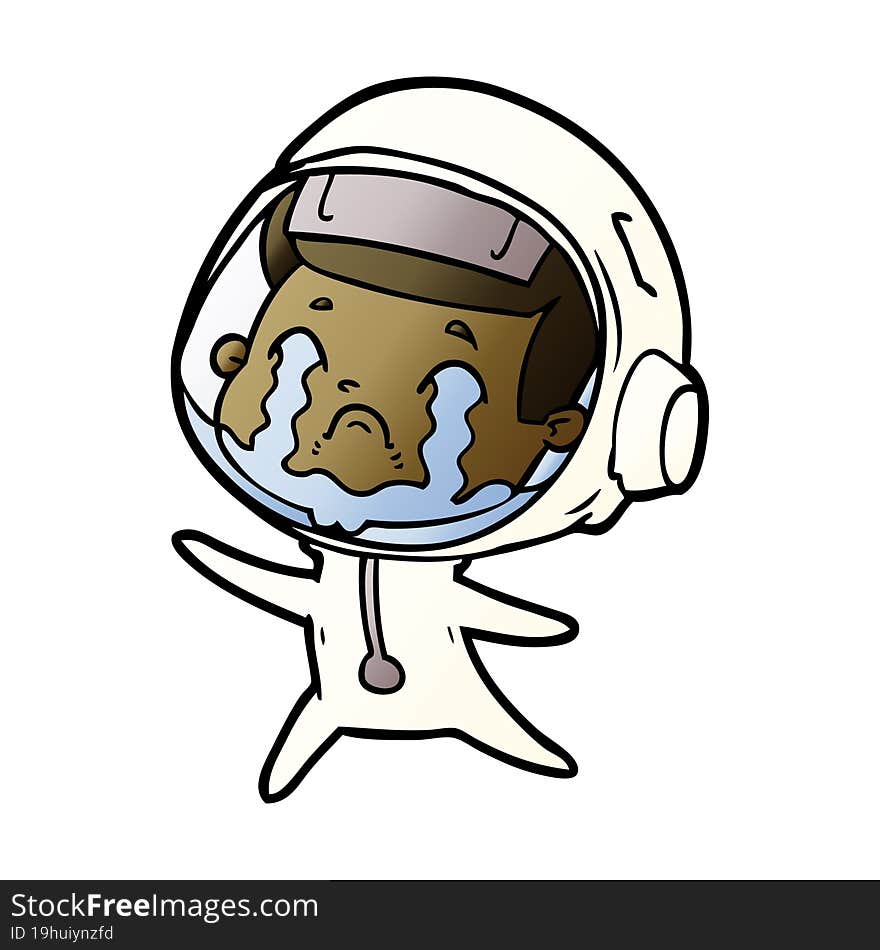 cartoon crying astronaut. cartoon crying astronaut