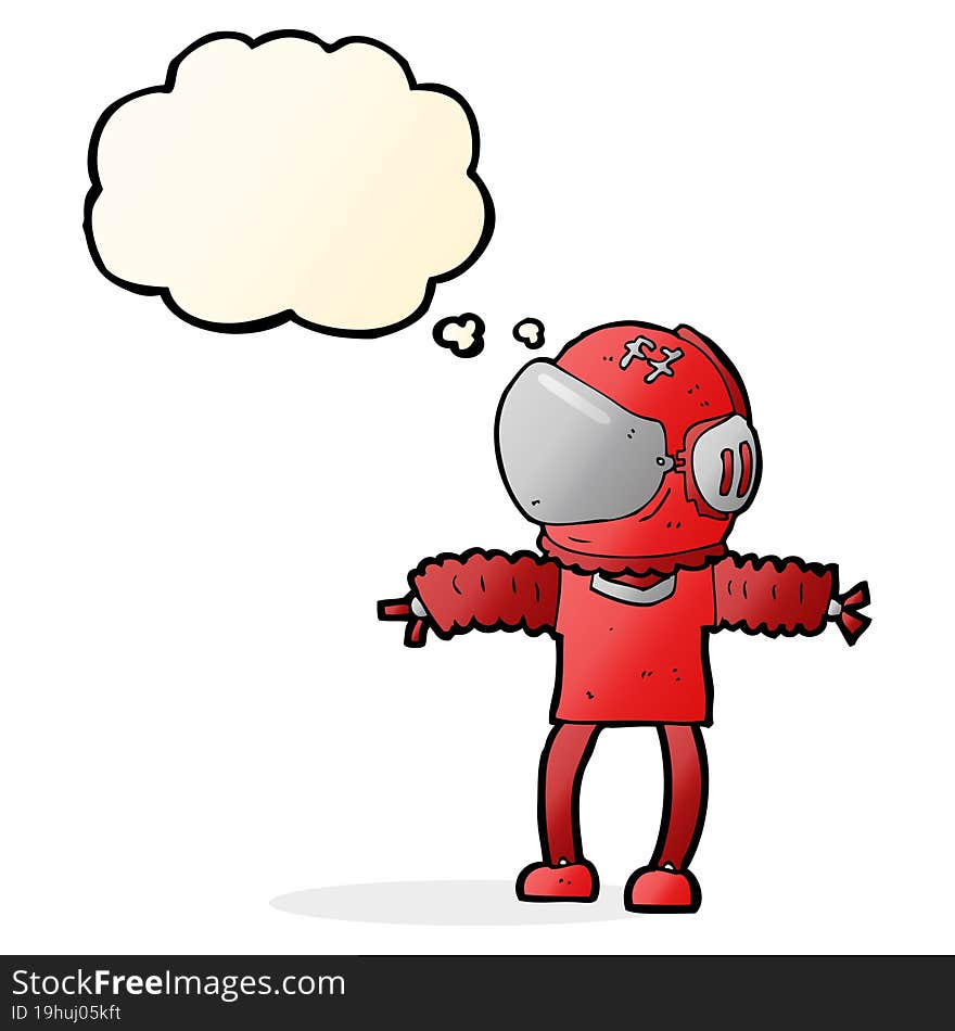 Cartoon Astronaut With Thought Bubble