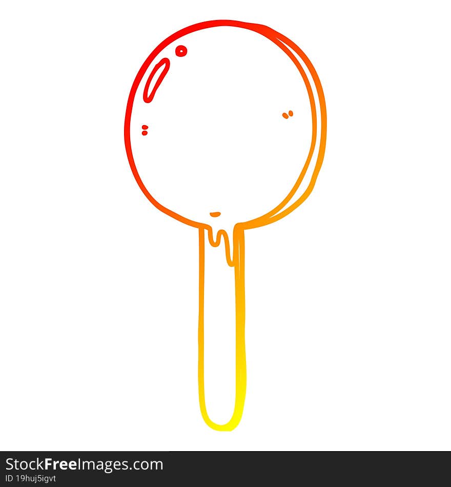 warm gradient line drawing cartoon lollipop