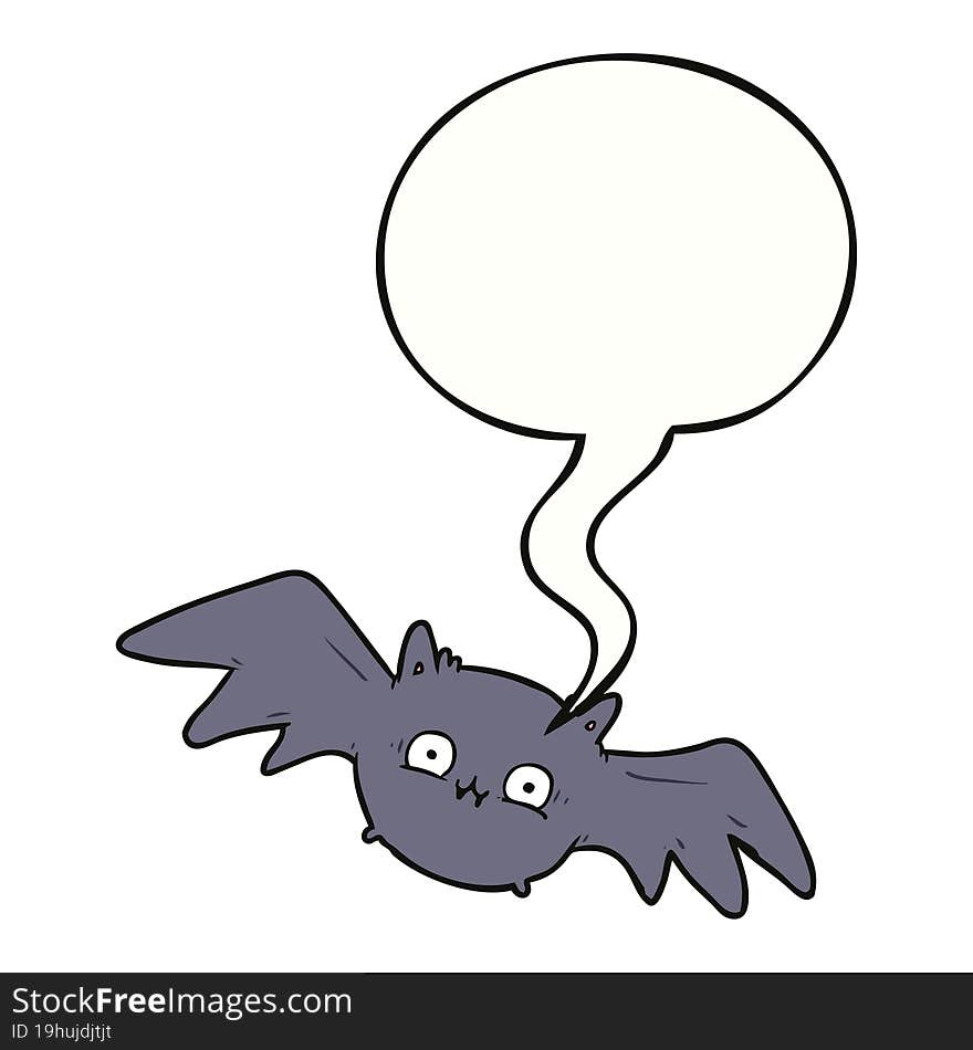 cartoon vampire halloween bat and speech bubble