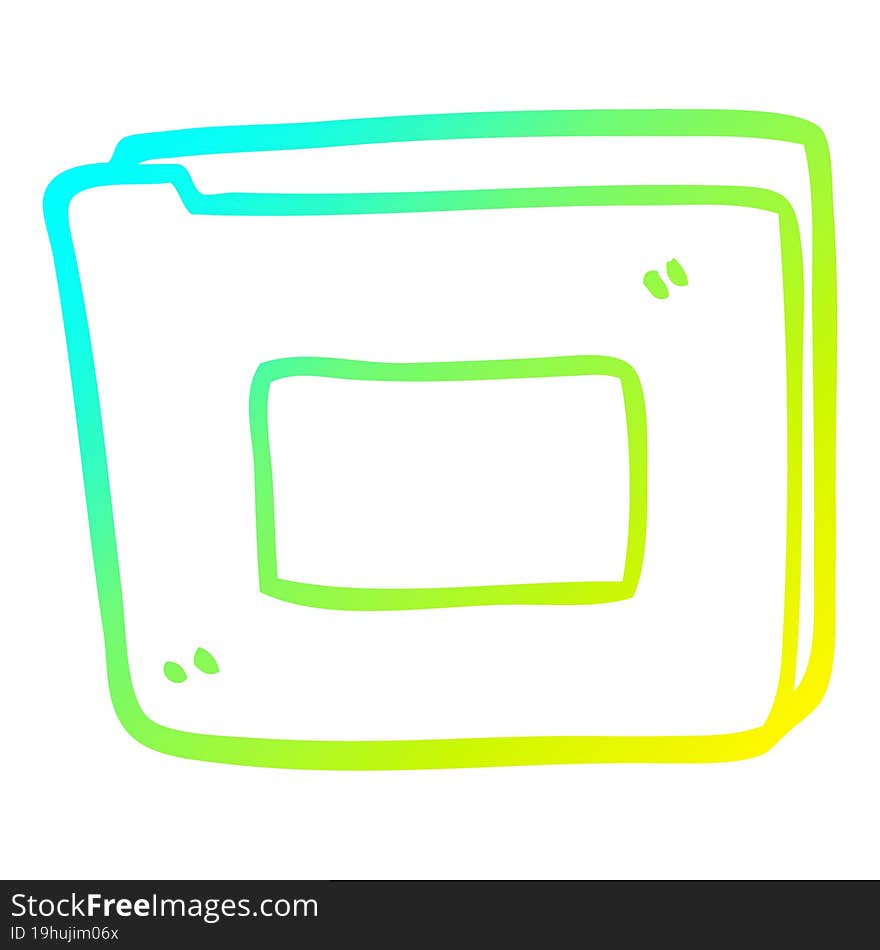 cold gradient line drawing cartoon paper file