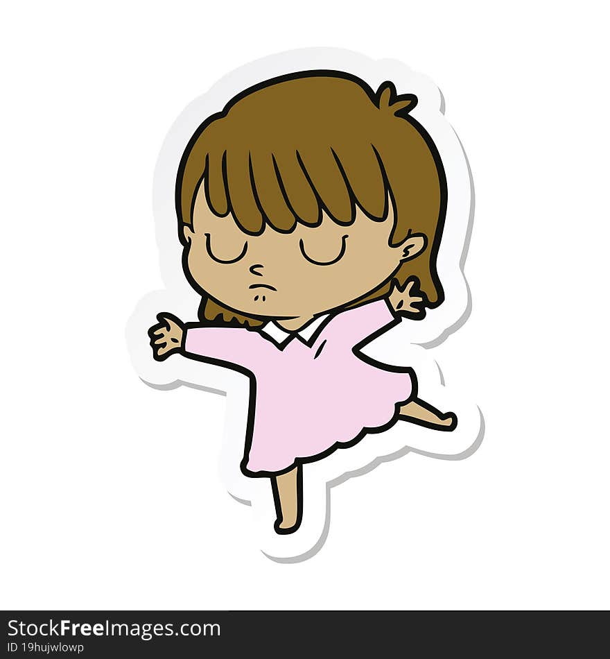 sticker of a cartoon woman