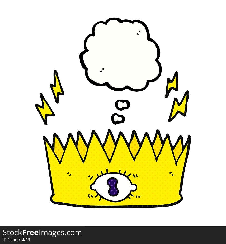 thought bubble cartoon magic crown